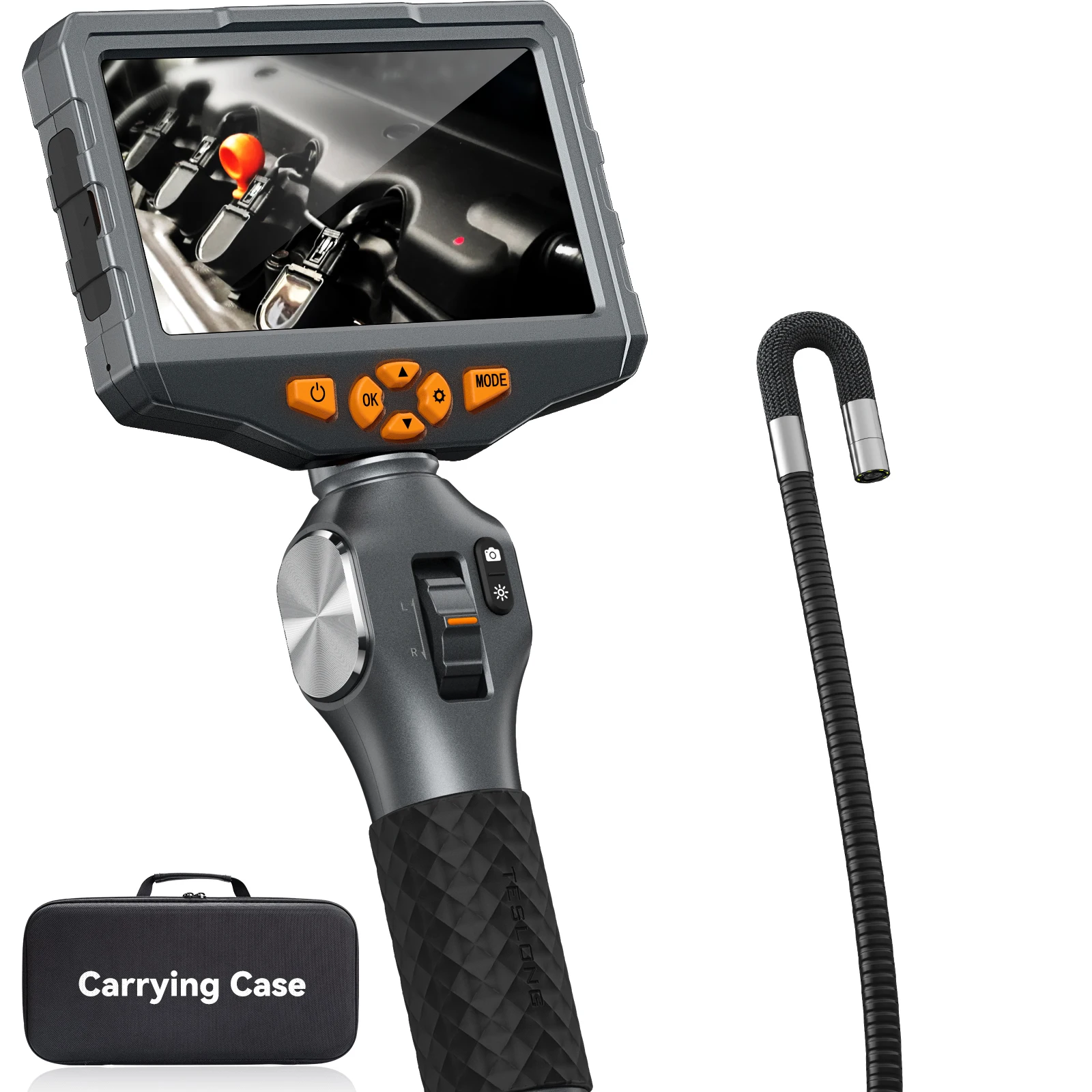 5Inch IPS Screen Handle Endoscope Cameras with 6.5MM Dual Lens 1080P HD Borescope Industrial Inspection Tool Support WIFI Conect