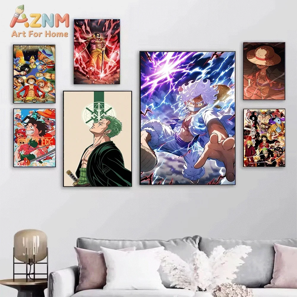 One Piece Anime Canvas Wall Art No Frame Luffy Kaido Big Mom Manga Print Painting Bedroom Living Room Home Wall Decor Poster