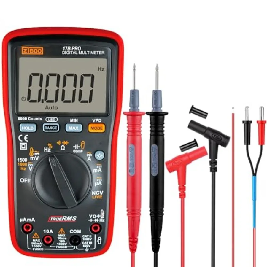 

True RMS Digital Multimeter Measures AC/DC Voltage and Current Measurements up to 1000V and 10A Optional AC Pliers