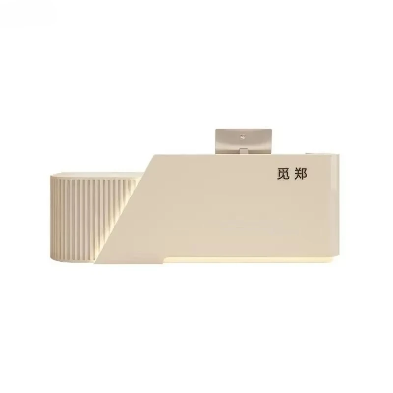 bar beauty salon checkout page simple arc reception desk L-shaped corner