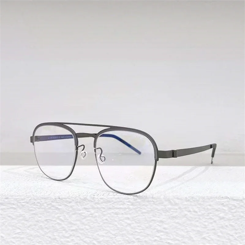 لا المسمار النظارات الإطار الرجعية البيضاوي النساء التيتانيوم البصرية الدنمارك 9848 الرجال الطيار الضوء الأزرق الصندوق الأصلي خفيفة للغاية النظارات