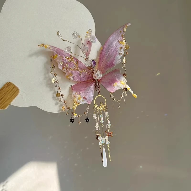 Super Fairy Elf Haarschmuck Waldstil Schönheit Schmetterling Hanfu Kopfbedeckung Nationaler Stil Su Border Clip – Detail 5