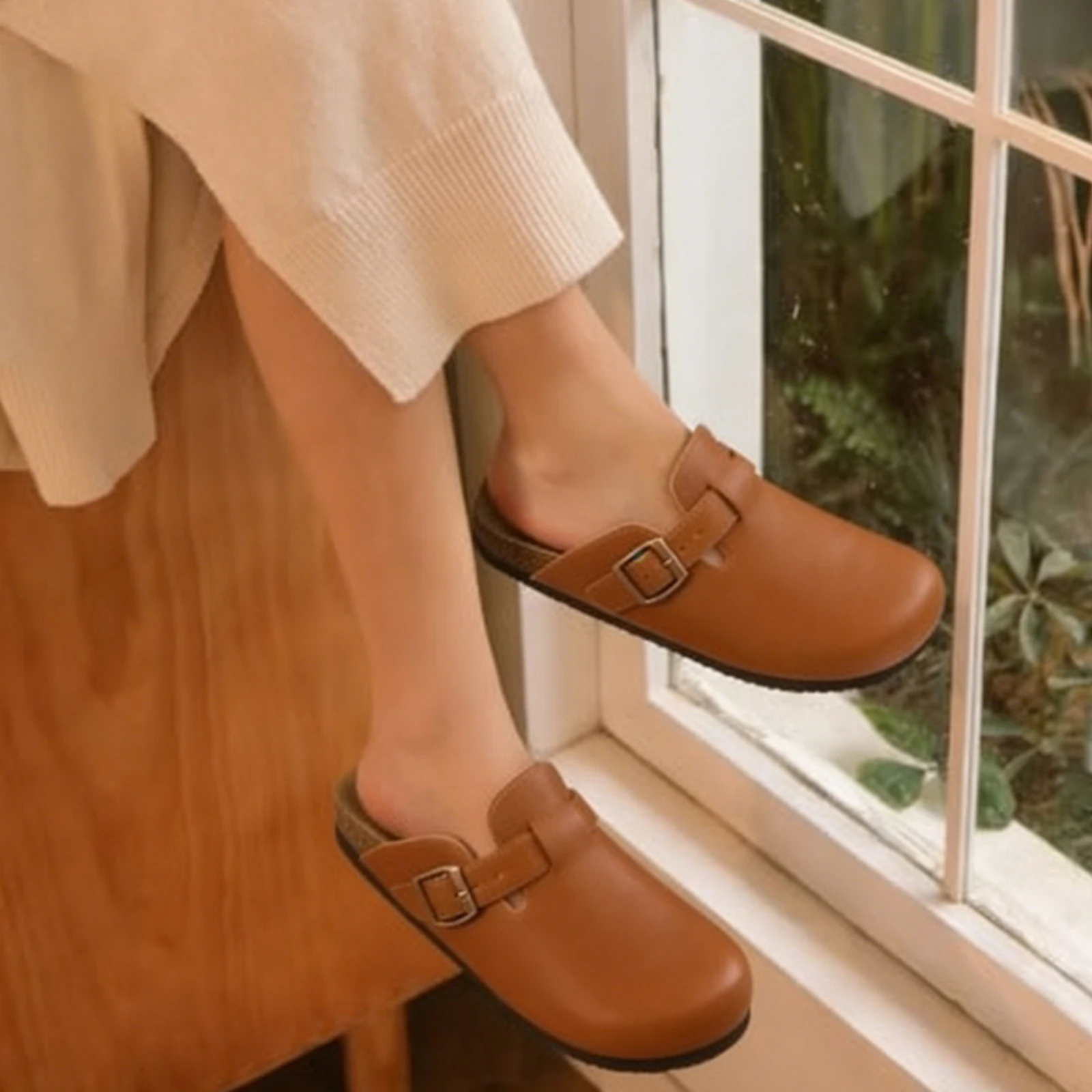 Gacimy Vegan Leather Cork Clogs, Fashion Arch Support Mules, Unisex Slip-on For Men & Women_voghion.com