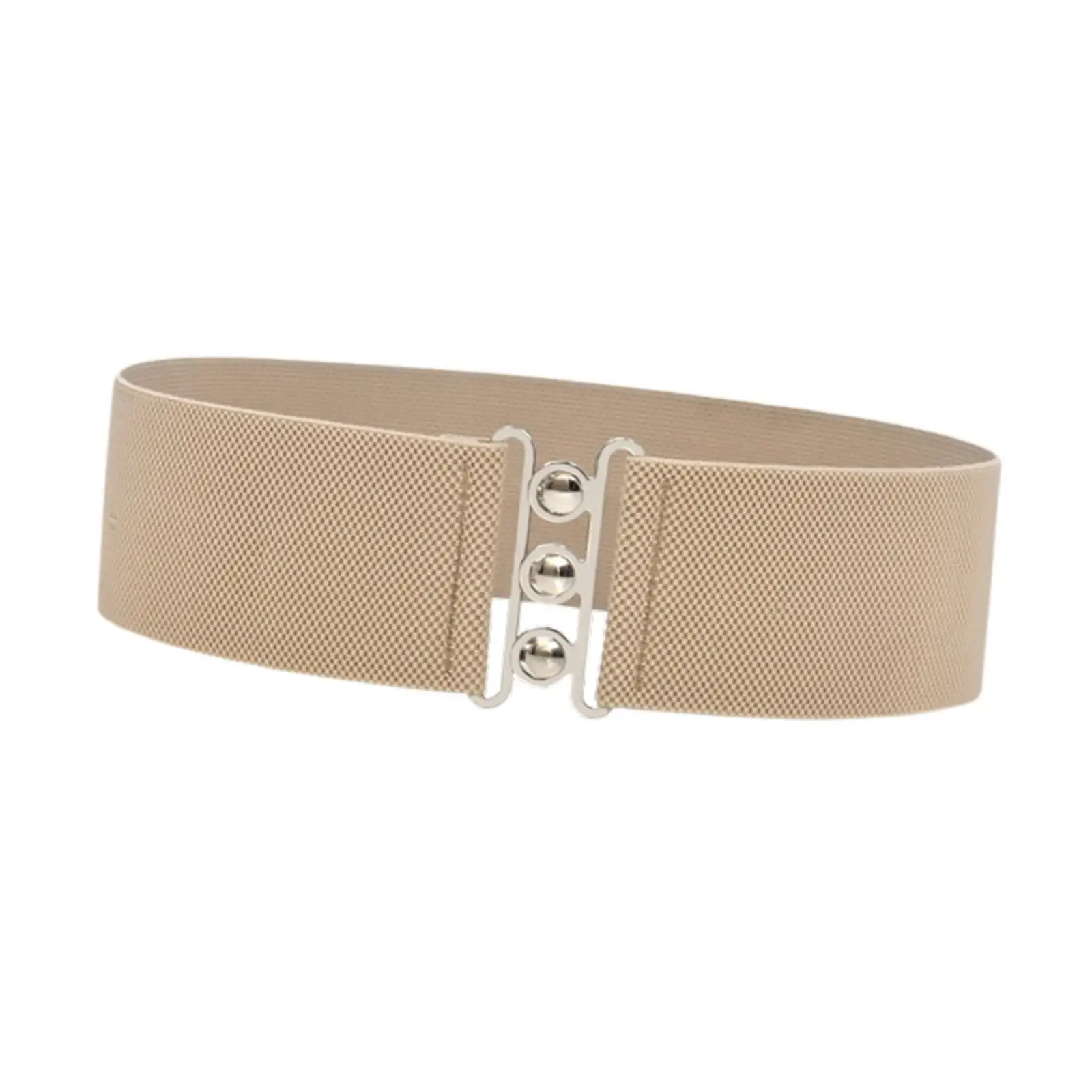 Elastic Waistband Belt for Women Lady Khaki Solid Color Wide Stretch Dress Belt Versatile Fashion Street Wear
