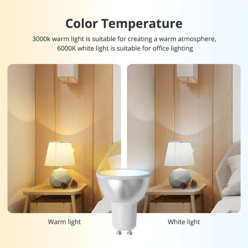 GU10 용 Tuya Zigbee 스마트 LED 전구 RGBCW Alexa Google 홈 음성 제어 110-240V Lamp-A74P 용 디밍 가능 스포트라이트