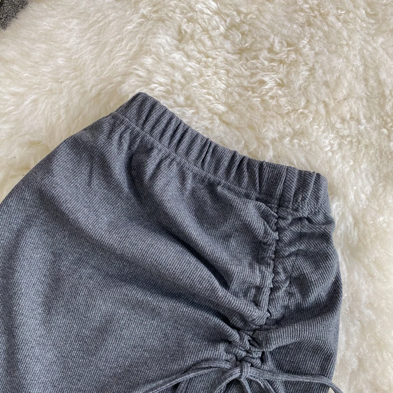 التنانير النسائية الموضة الصلبة عادية Shirring مرونة الخصر الإمبراطورية سليم مثير جديد الصيف الكورية نمط تصميم صغير تنفس الرجعية #3