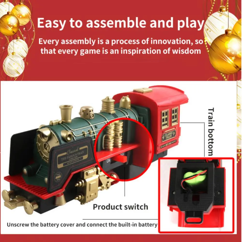 Ensemble de train électrique pour enfants, chemin de fer, voiture de construction, jouet de nuit, piste, cadeaux de Noël, fête d'anniversaire, cadeau de Noël