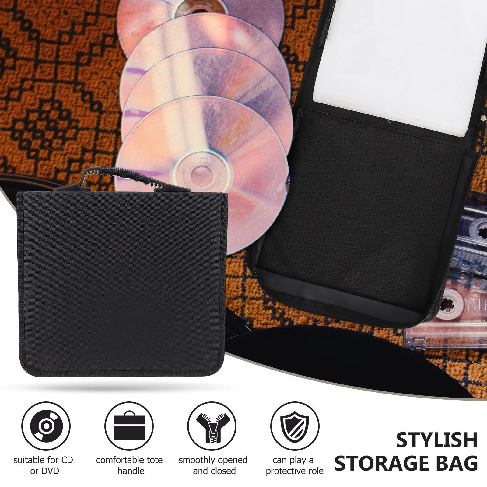 Portable High Capacity CD Case Wallet Storage Bag Holder DVD Carrying Oxford Cloth