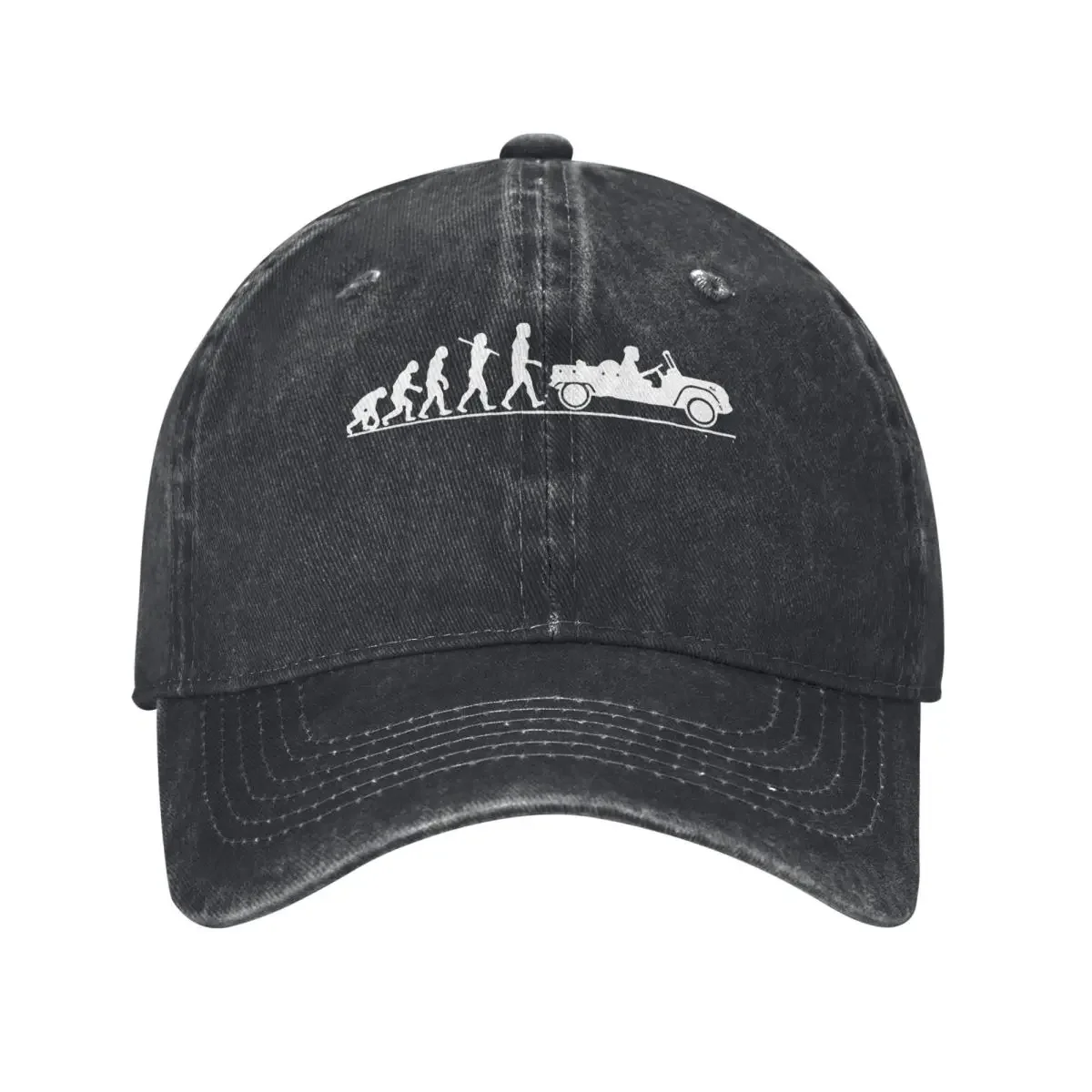 Evolution Man Mehari Classic Car demin Trucker Hat Gorra de diseño transpirable Gorra de béisbol para mujer