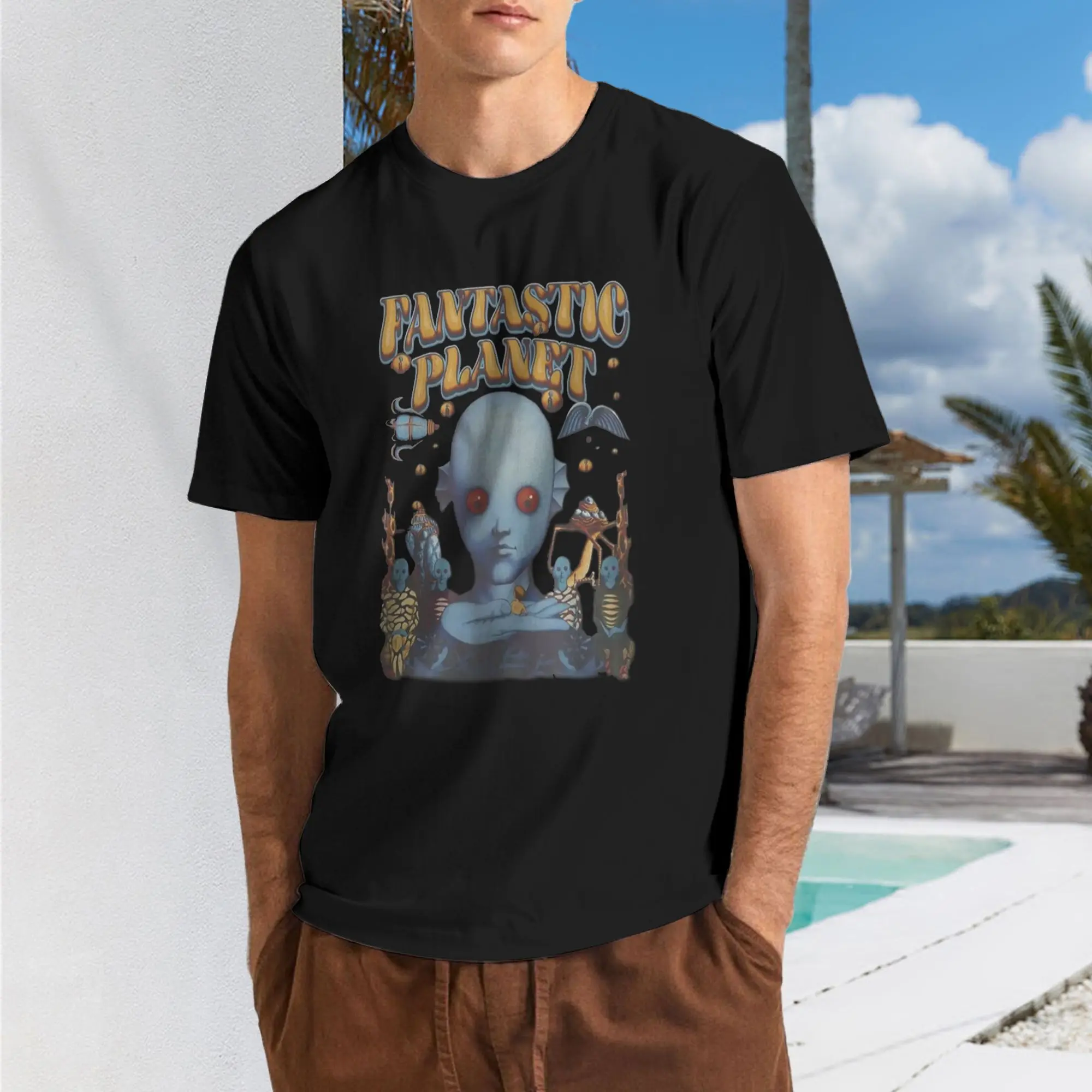 New 2025 yaer Alien   themed Fantastic Planet  t shirt men sleeve shirt