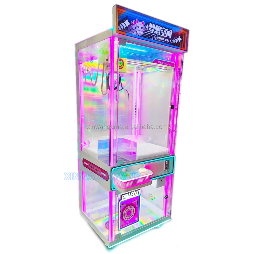 

Factory Priced Mini Claw Coin-Operated Arcade Machine Colorful Lights Board Material Prize Snack Plush Toys Vending Machine Sale