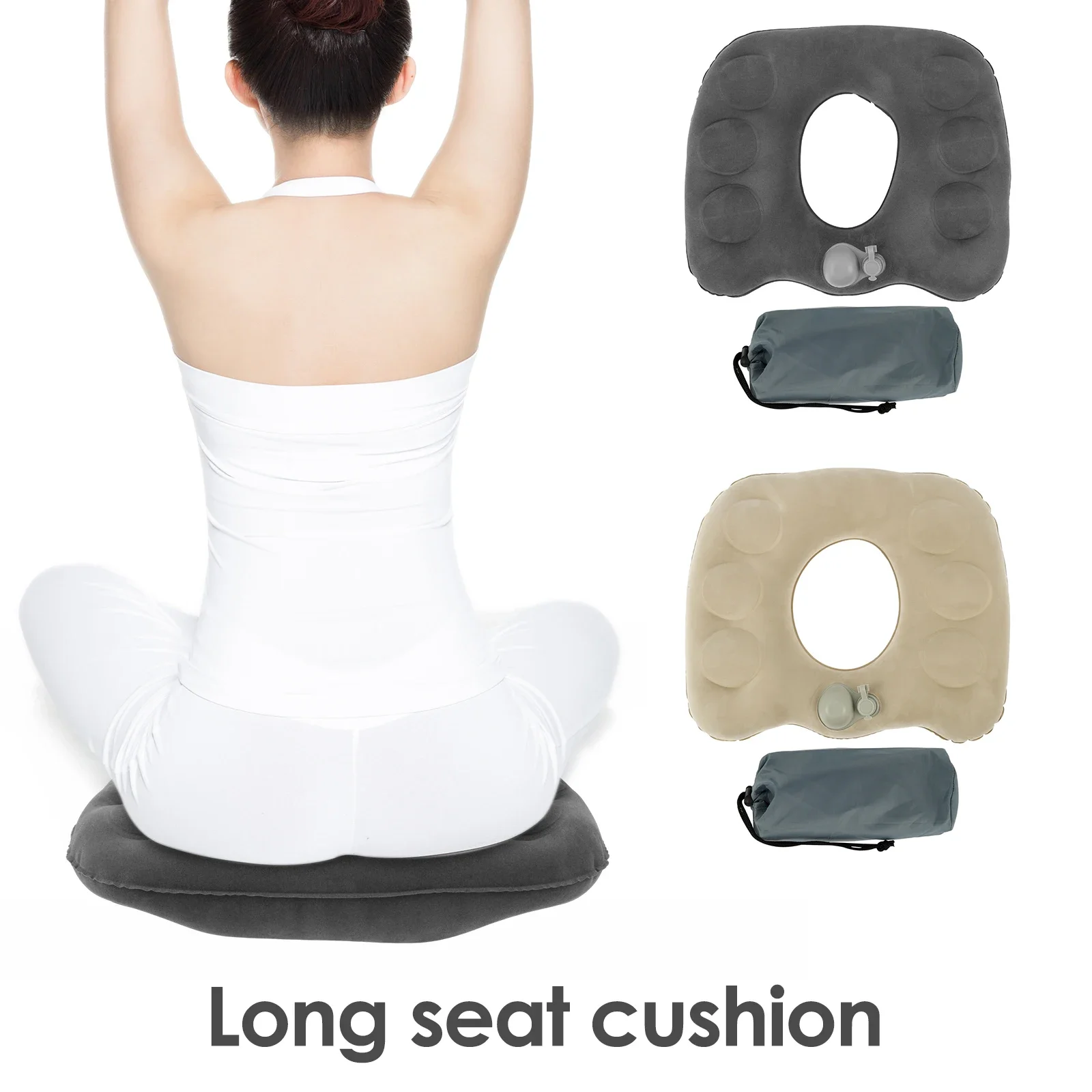 Inflatable Donut Pillows PVC Support Seat Pads Portable Tailbone Back Pain Chair Inflatable Massage Seat Cushion for Office Car