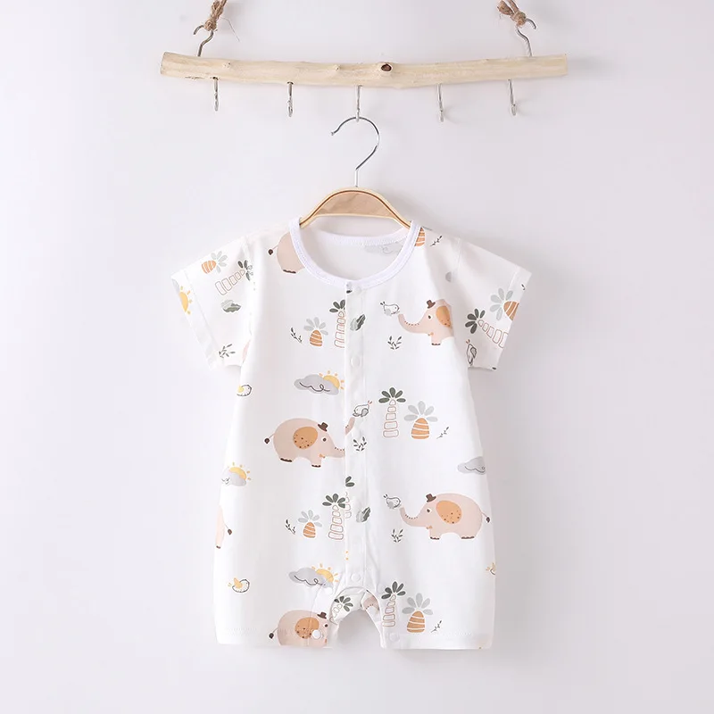 

Baby Clothes Summer Short Sleeve Newborn Onesies Ultra-thin Pajamas Crawling Clothes for Boys and Women