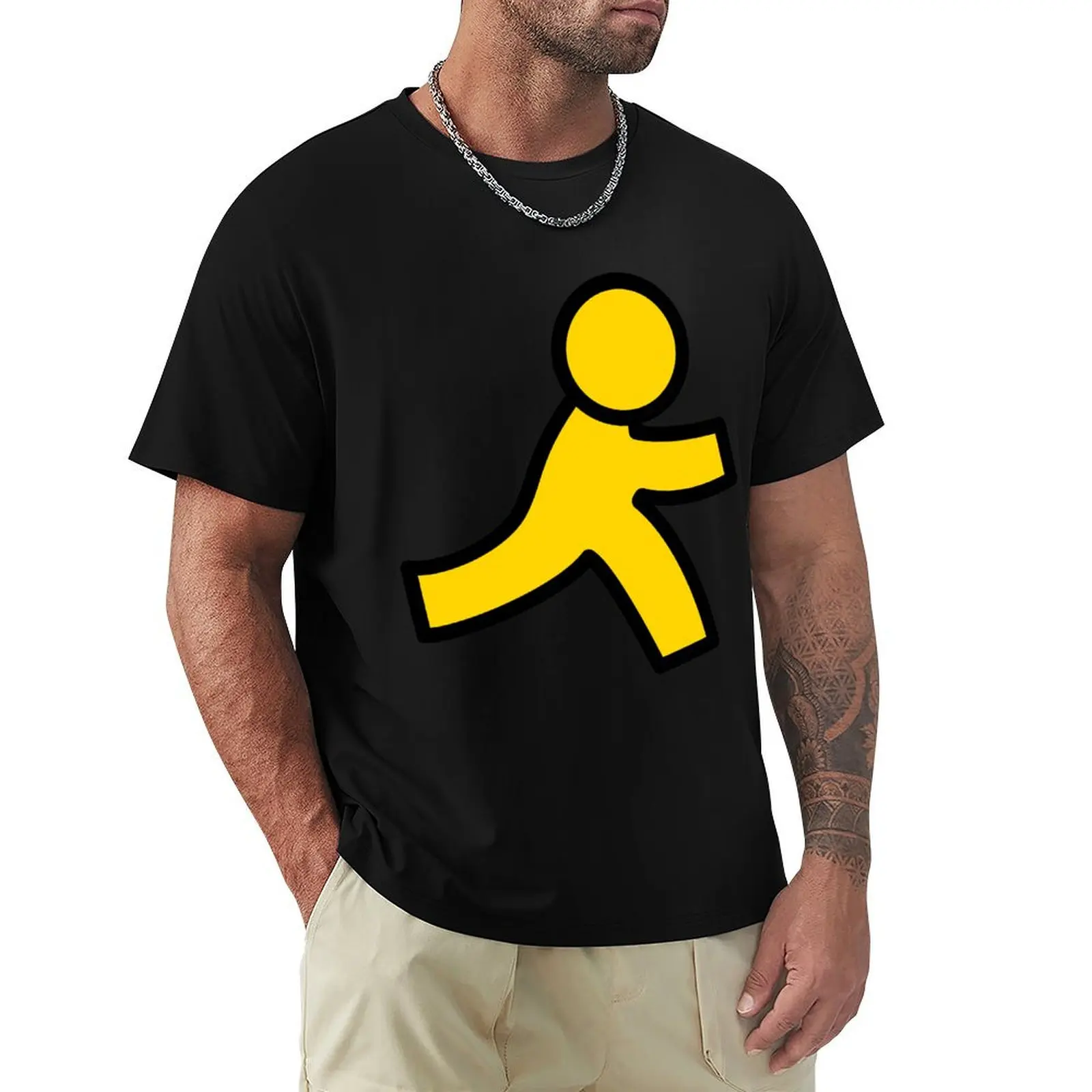 

Футболка Aol Instant Messenger Guy, мужская футболка большого размера, мужские хлопковые футболки