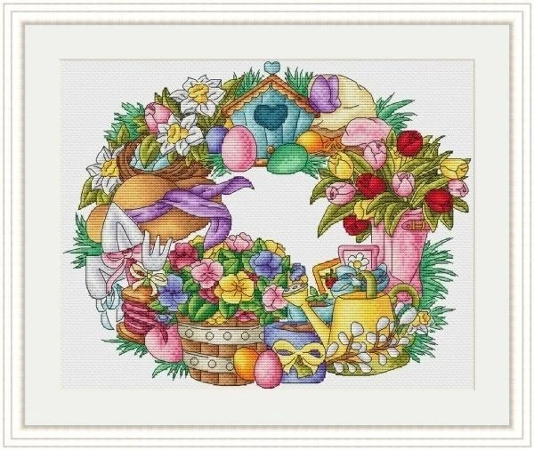 

Harvest spring garland 39-33 Embroidery,DIY 14CT Unprinted Arts Cross stitch kits Set Cross-Stitching Home Decor