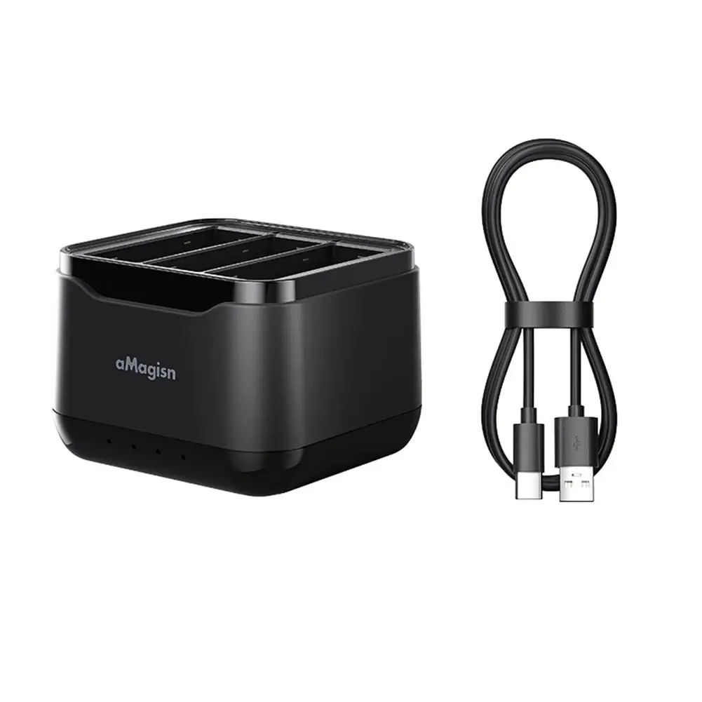 Three-channel Battery Charger For Insta360 AcePro2 With Charging Indicator Light Fast Charging Battery Storage Compartment K2H1