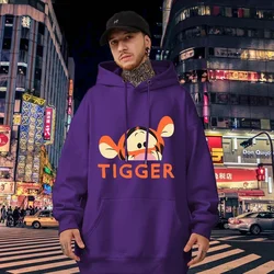 Creative Cartoon Men Hoodies Disney the Pooh Casual Fashion Graphics Cozy Trendy Hip Hop Autumn Winter Male Sweatshirts