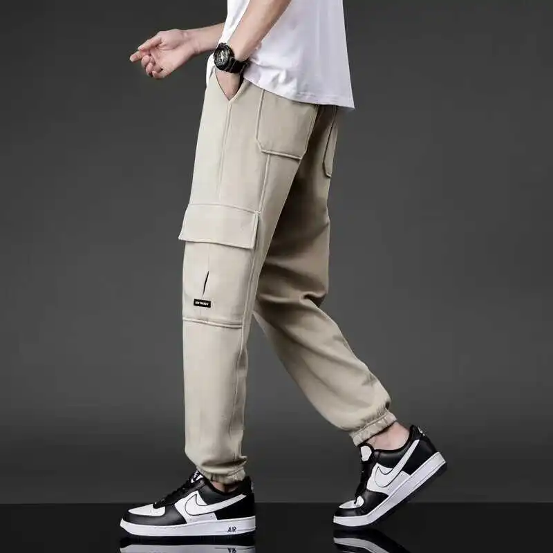 

Men's Pure Color Sweatpants Summer Autumn New Sle Faion Brand Workwear Multi ket Loose Sports Casual Pants