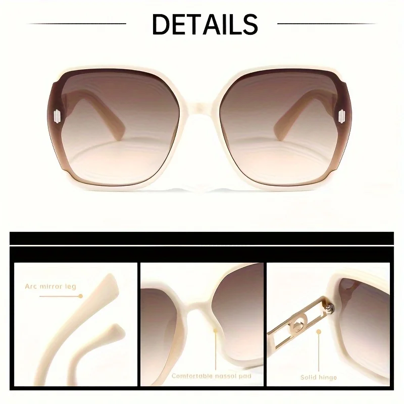 Ladies Classic Retro Rectangle Fashion Eyewear - Anti-Reflective PC Lenses, Lightweight Plastic Frame - Equipped with White Eyewear Bag for Many Occasions, Party Decorative Accessories, Simple Fashion Eyewear, Anti-Glare Design view 4