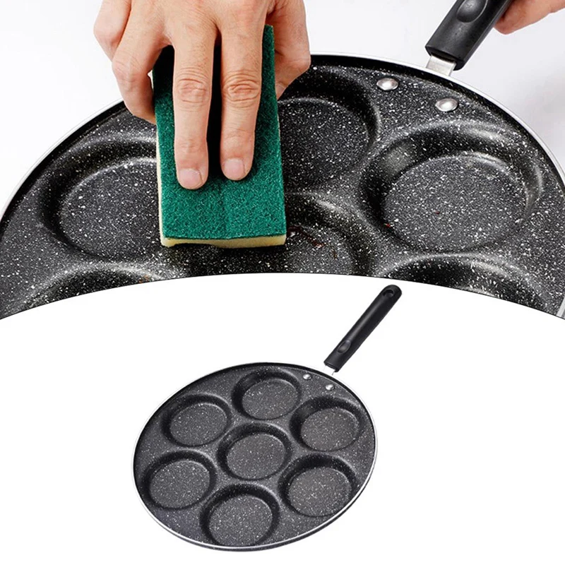 7 Cups Pancakes Frying Pans Breakfast Egg Pan Non-Stick Pan Holes Cooking Egg Ham Pans Pancak Maker Pan Cookware-AT35