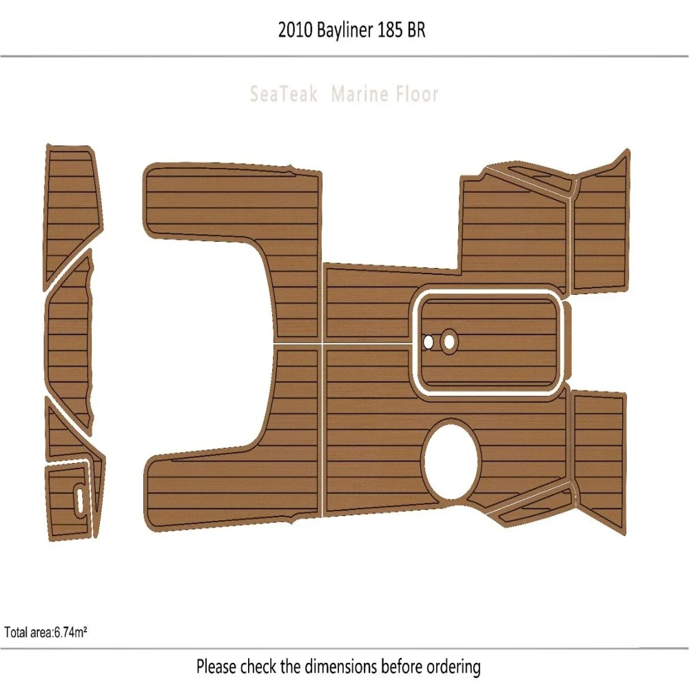 

2010 Bayliner 185 BR Cockpit swimming platform 1/4” 6mm EVA Faux TEAK mat SeaDek MarineMat Gatorstep Style Self Adhesive