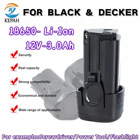 3000mAh 10.8V/12V Battery For Black&Decker BL1110 BL1310 BL1510 LB12 LBX12 EGBL108 Power Tool Li-Ion Screwdriver Battery