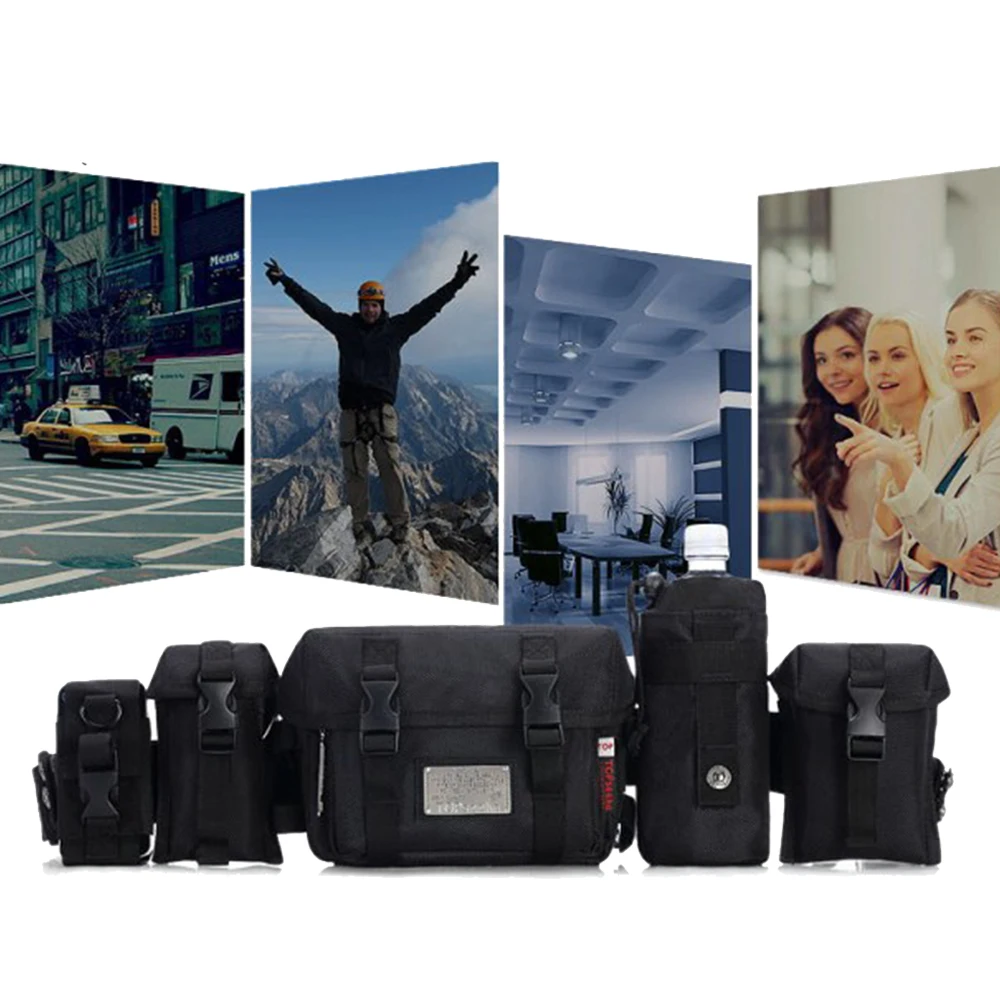

Men's Tactical Waist Bag Multi-Function Detachable Combo Packet witth Water Bottle Bag Phone Pouch for Outdoor Sports Travel