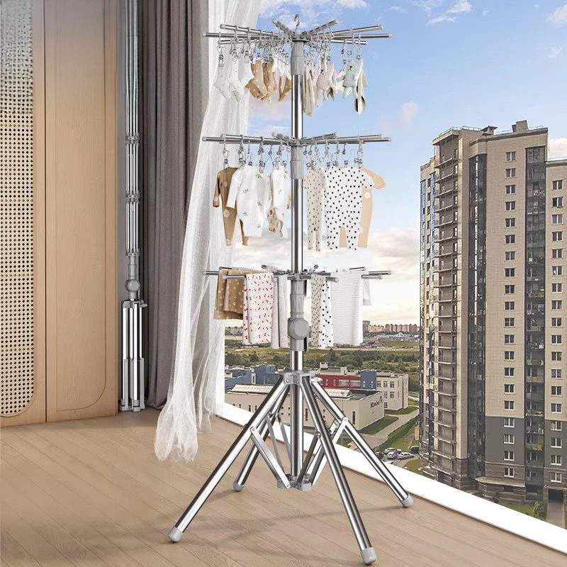 ベビー服乾燥ラックスタンドバルコニー多機能靴下乾燥ポール屋内屋外使用子供服収納オーガナイザー