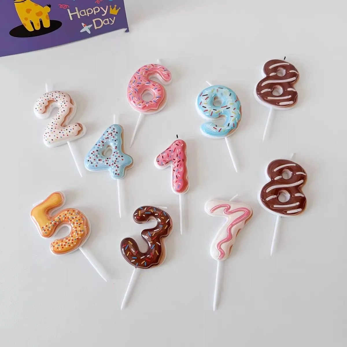 Cute Donuts, Digital Birthday Candles, Cake Decorations