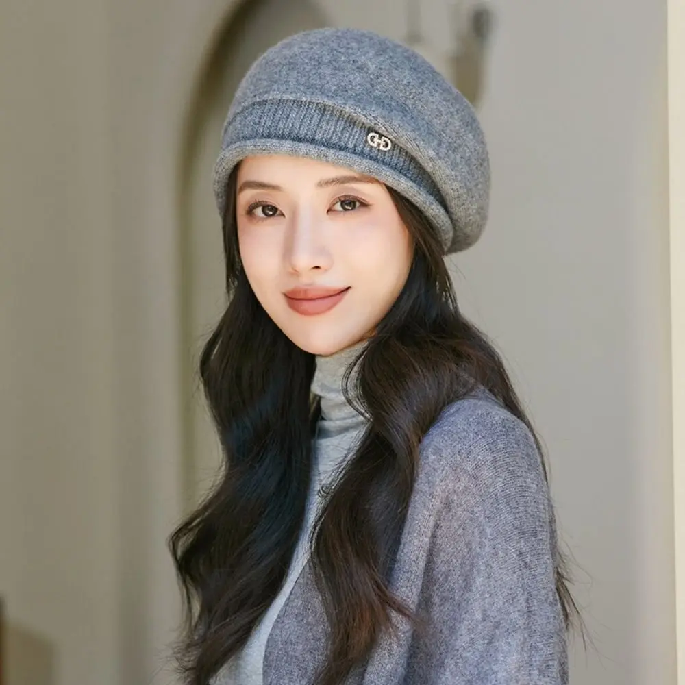 Casual Korean Style Wool Beret Newsboy Cap Artist Hat Knitted Hat Painter Hat Octagonal Hat Wool Cap Outdoor