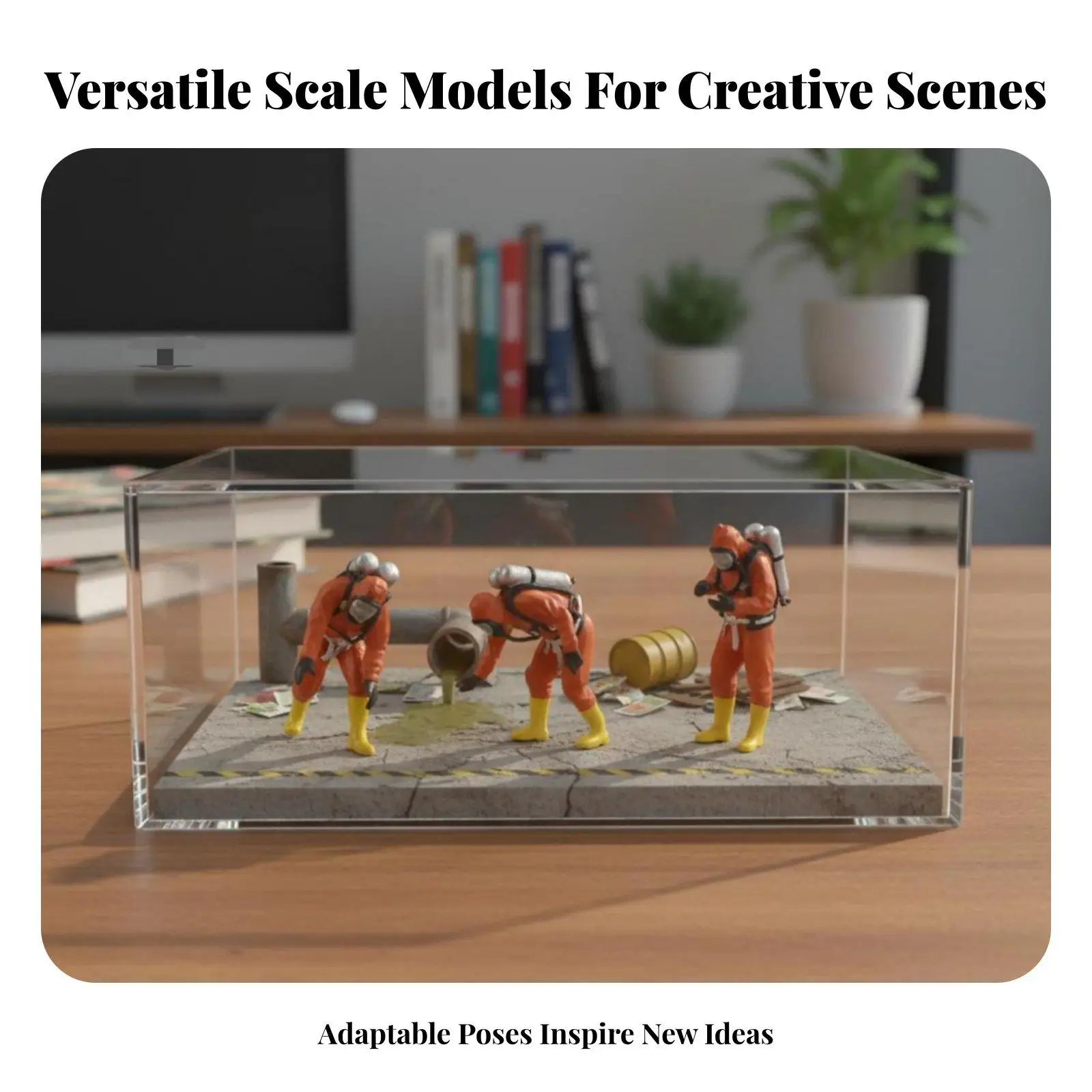 Hand Crafted Resin Scale Figure Suit Worker with Breathing Apparatus for Diorama Accessory Sand Table Model
