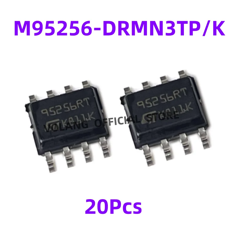 20 PÇS/LOTE M95256-DRMN3TP/K SOP-8 Mark 95256RT EEPROM SOIC-8