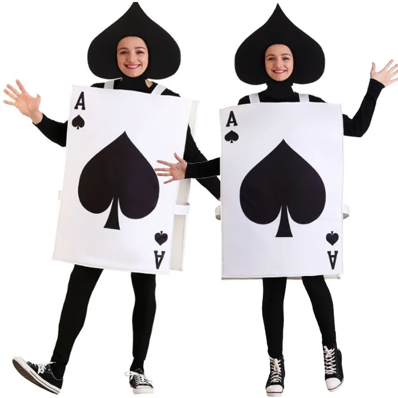 ex-loween-cosplay-costume-poker-card-onesie-par-performance-outfit-set-women's-sle-men's-sle-funny-role-play-suit