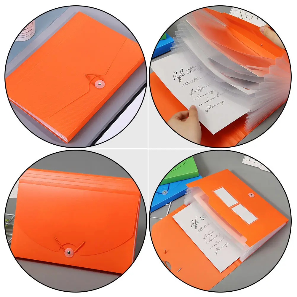 

Portable 12-Slot Accordion File Folder Pp Material Document Organizer Receipt Folder For Office Use