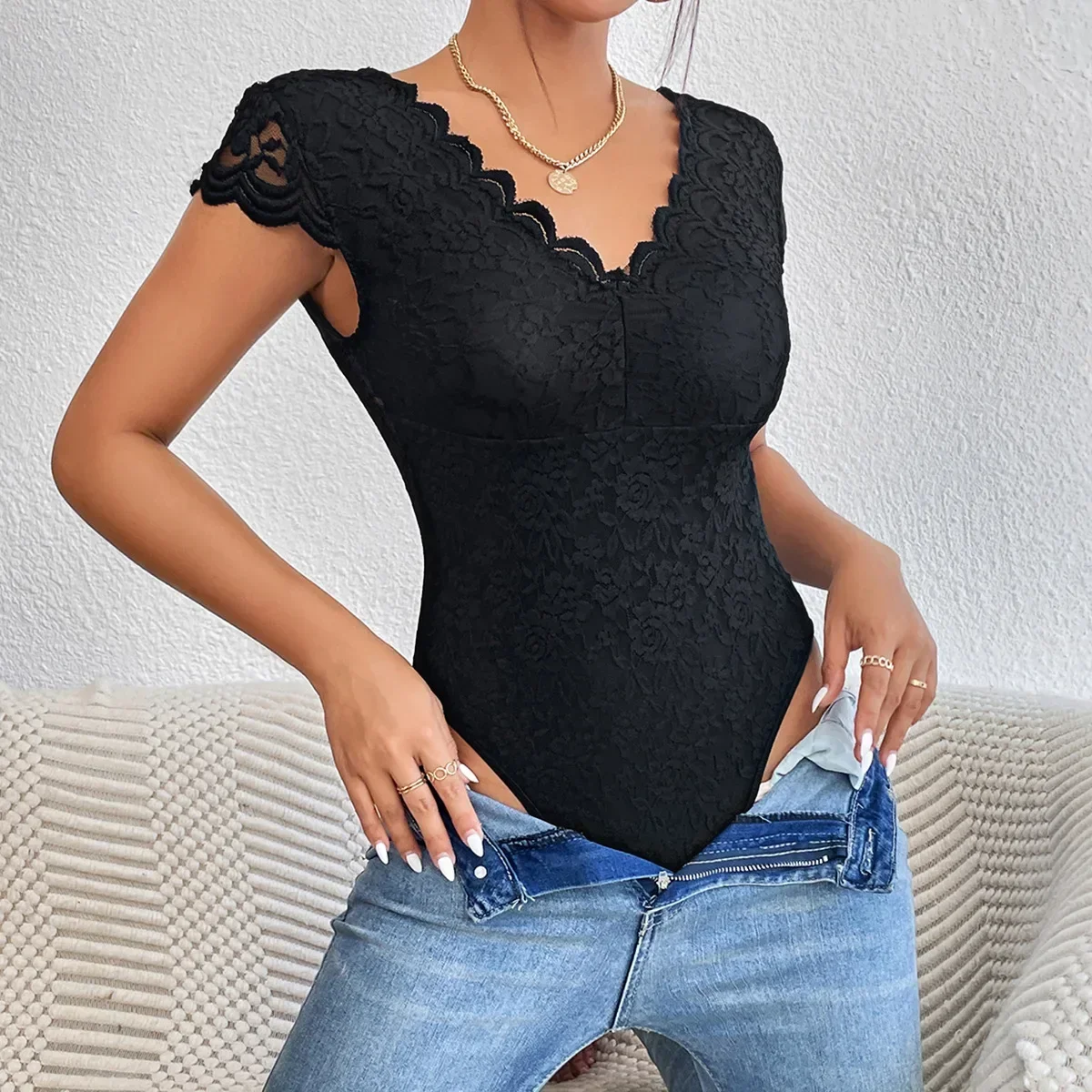 Sexy Hollow-out Bodysuit Jumpsuit Women Lace Club Ropa De Mujer Slimming Playsuit Womens Clothing Female Bottom Thin Jumpsuits