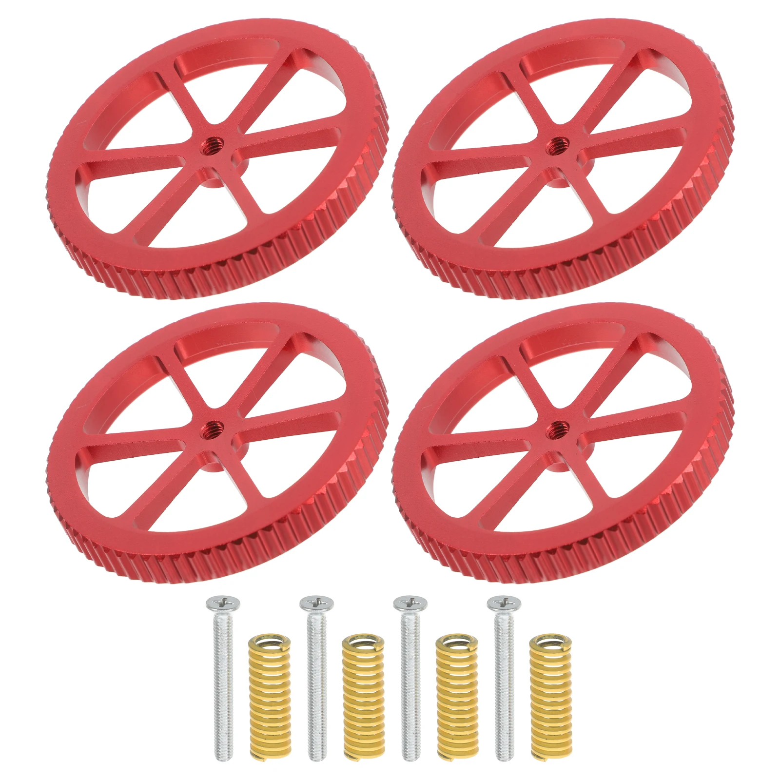 

1 set Printer Accessories Red Hand Twist Nuts Iron Platform Board Leveling Knob 3d Printer Parts Hot Bed Springs