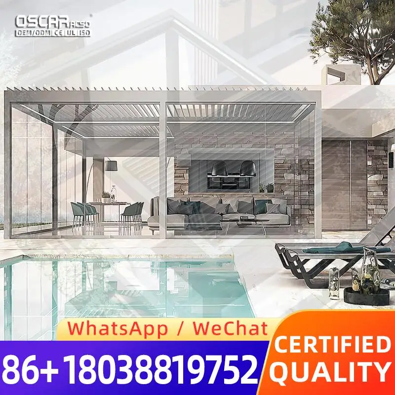 3x3 3x4 4x4 6x4 m Factory Modern Outdoor Bioclimatic Aluminum Louver Pergola pergola
