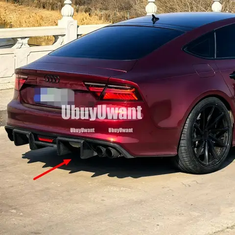 For Audi A7 S-Line S7 RS7 Real Carbon Fiber Rear Bumper Diffuser Lip Spoiler High Quality Car Accessories 2016 2017 2018