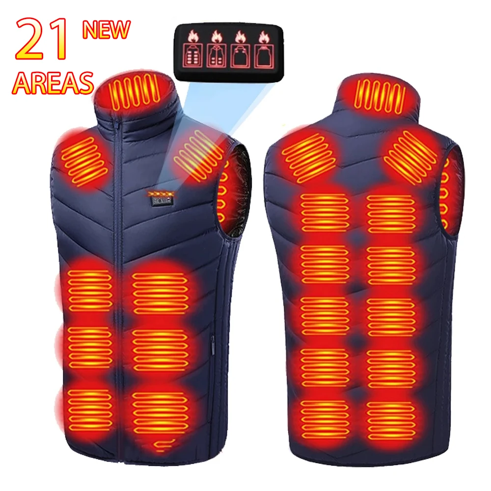 

21 Areas Heated Vest Men Women Usb Heated Jacket Heating Vest Thermal Clothing Hunting Vest Winter Heating Jacket