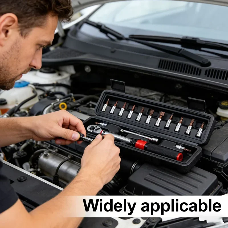 

15Pcs Bicycle Torque Wrench Set 1/4 Inch Dual Direction Bike Allen Key Socket Spanner Kit Precision Motorcycle Repair Tool