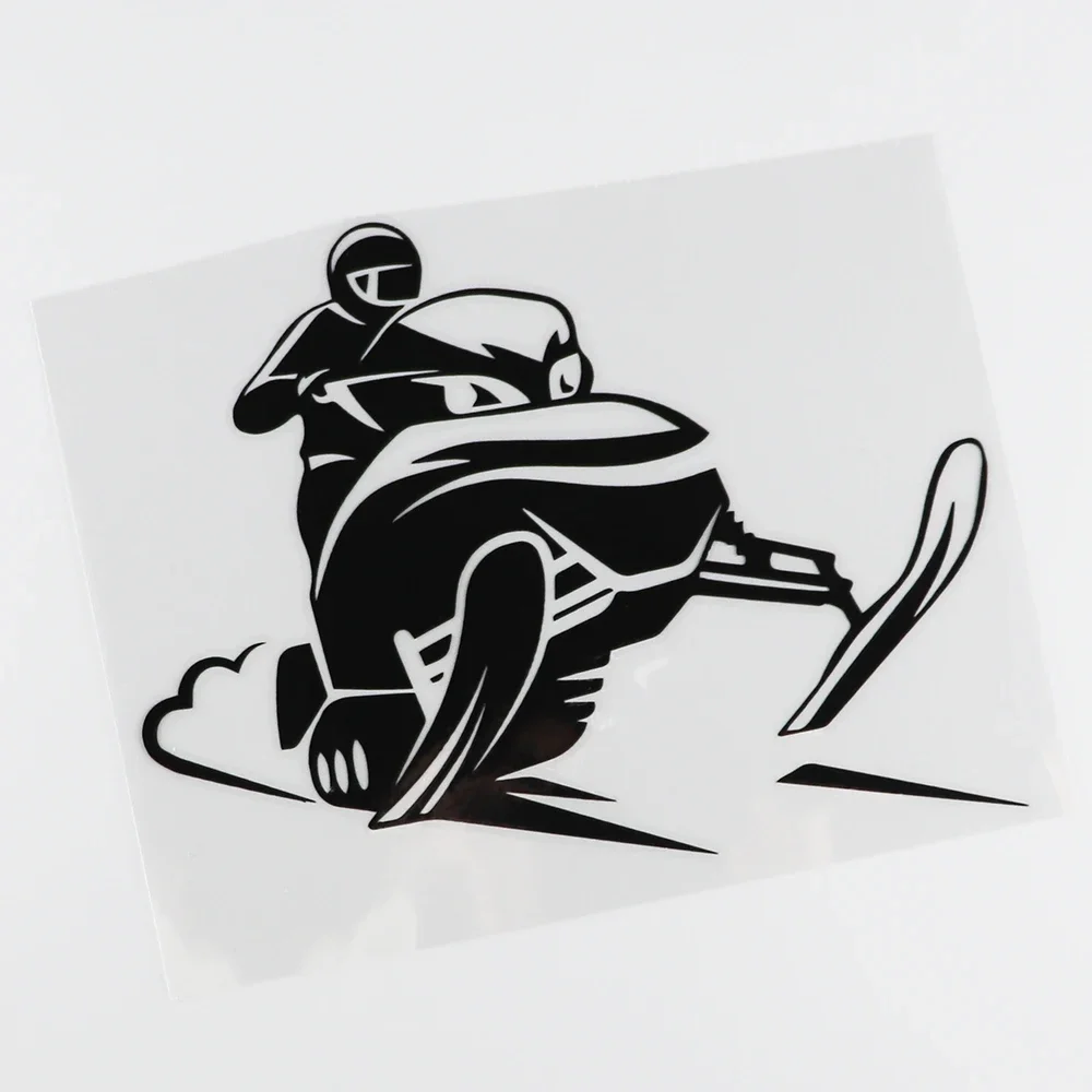 Snowmobile Rider Vinyl Car Body Stickers Funny Car Styling Window Accessories Black/Silver