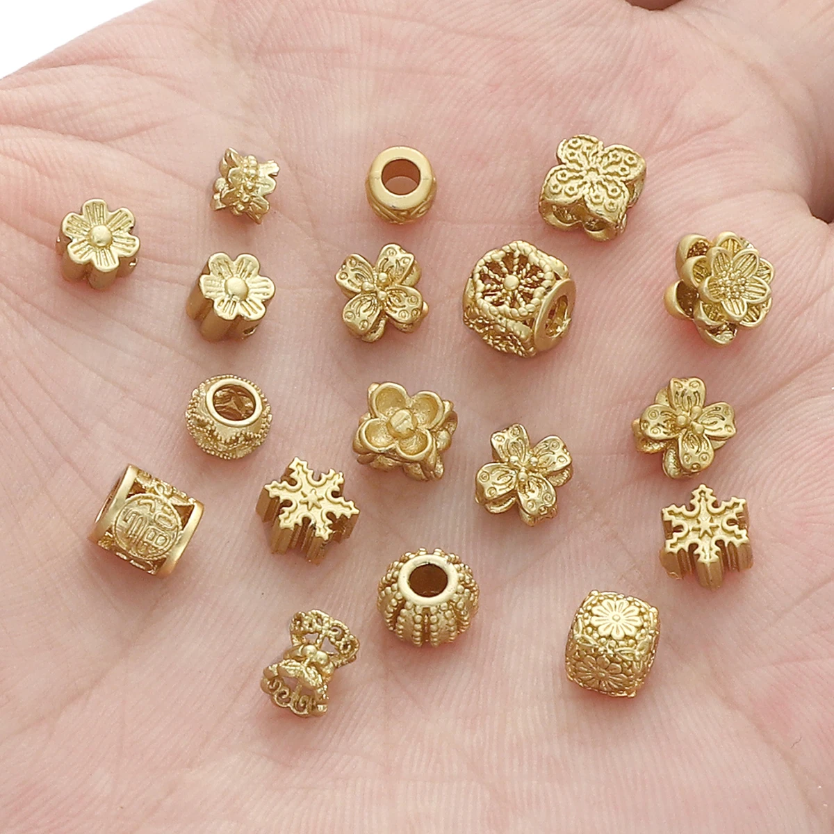 1 قطعة 4-7 مللي متر رائعة Forsted مطلية بالذهب النحاس زهرة خزر عازل ل أساور يدوية القلائد و صنع المجوهرات اكسسوارات #4