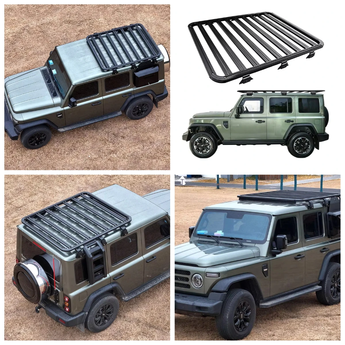 Querträger-Rahmen Qualitäts-Aluminium 4x4 Gepäckträger Auto-Dachgepäckträger Dachgepäckkorb für BJ212 2024 2025+