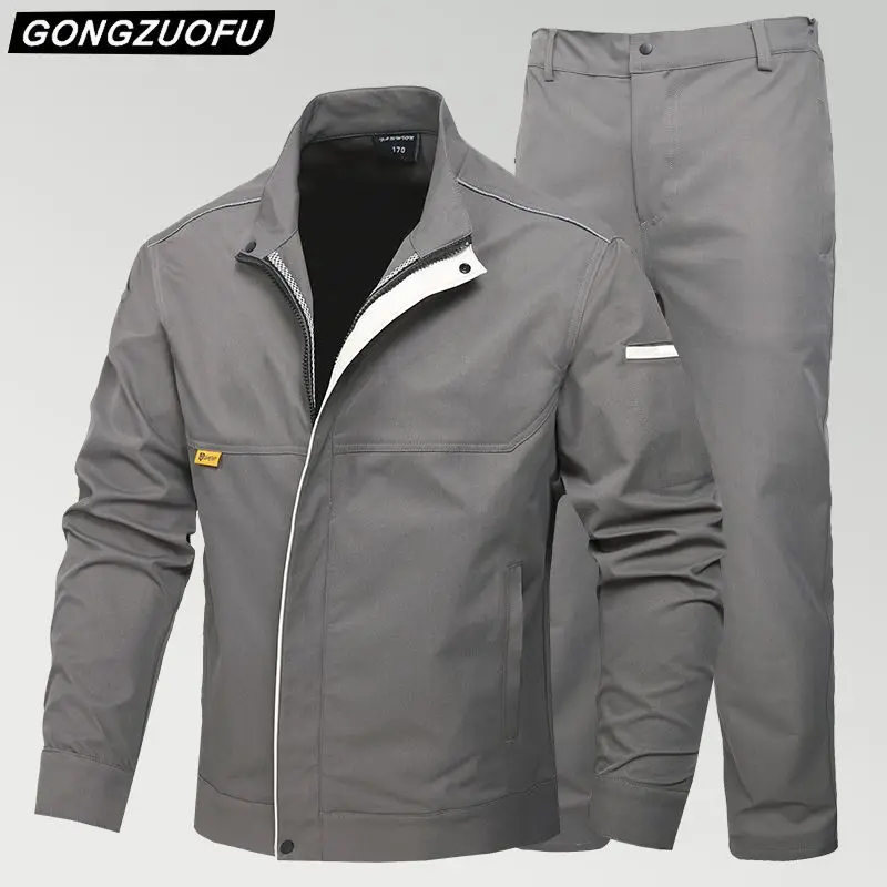 Men Anti Static Stretch Workwear Set Wear Resistant Auto Repair Factory Custom Labor Uniform Spring Work Suit