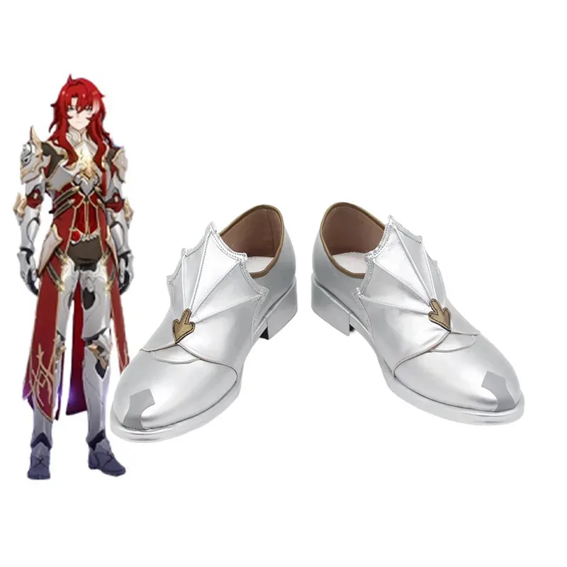 

NewGame Honkai Star Rail Argenti обувь для косплея серебристые кожаные туфли для ролевых игр Хэллоуин Карнавал Рождественская вечеринка наряд реквизит20