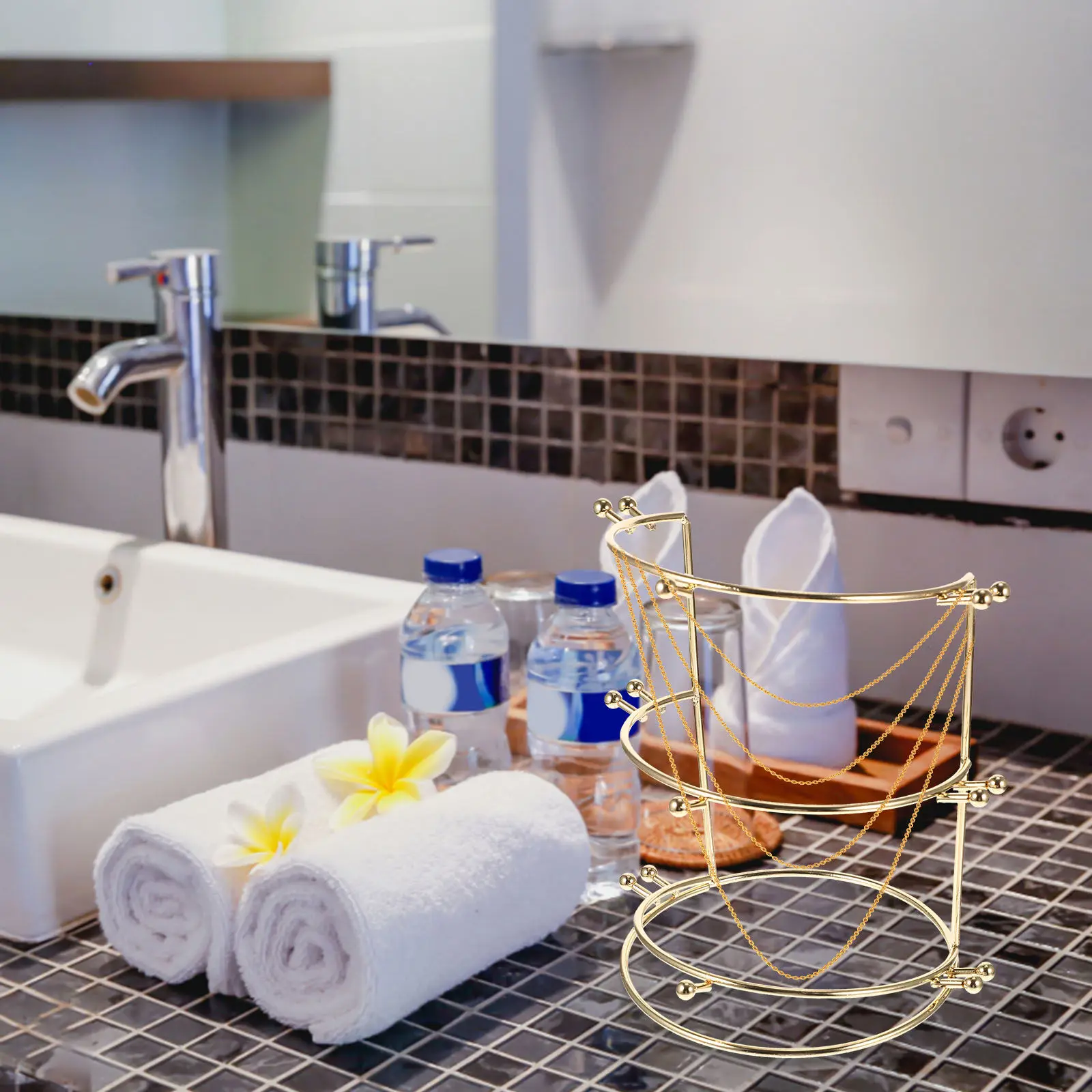 

Three-Tier Bride Headband Holder Crown Display Rack Jewelry Organizer Storage for Home Table Crown Display Rack