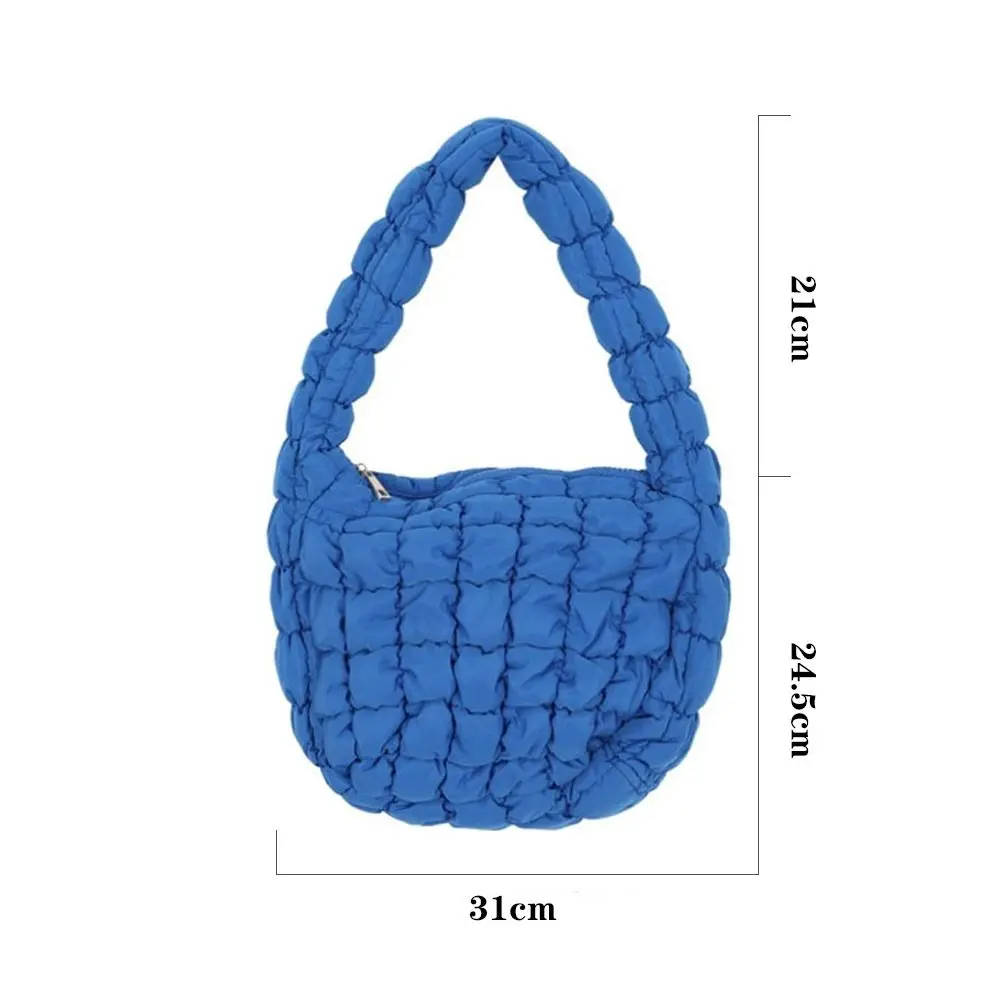 Fashion Girls Handbag Plaid Hobo Bag Space Cotton Padded Cloud Bag Down Cotton Shoulder Bag Versatile Shoulder Bag