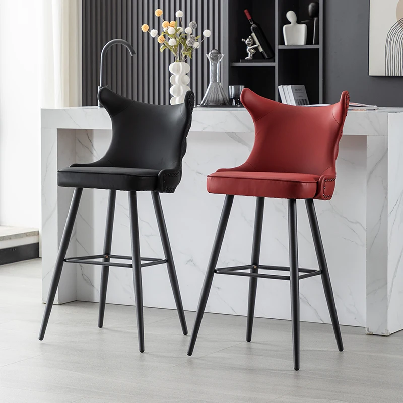 Black Luxury Bar Stool Modern Design Minimalist Metal Recreational Party Chairs Personalized Soft Taburetes De Bar Furniture