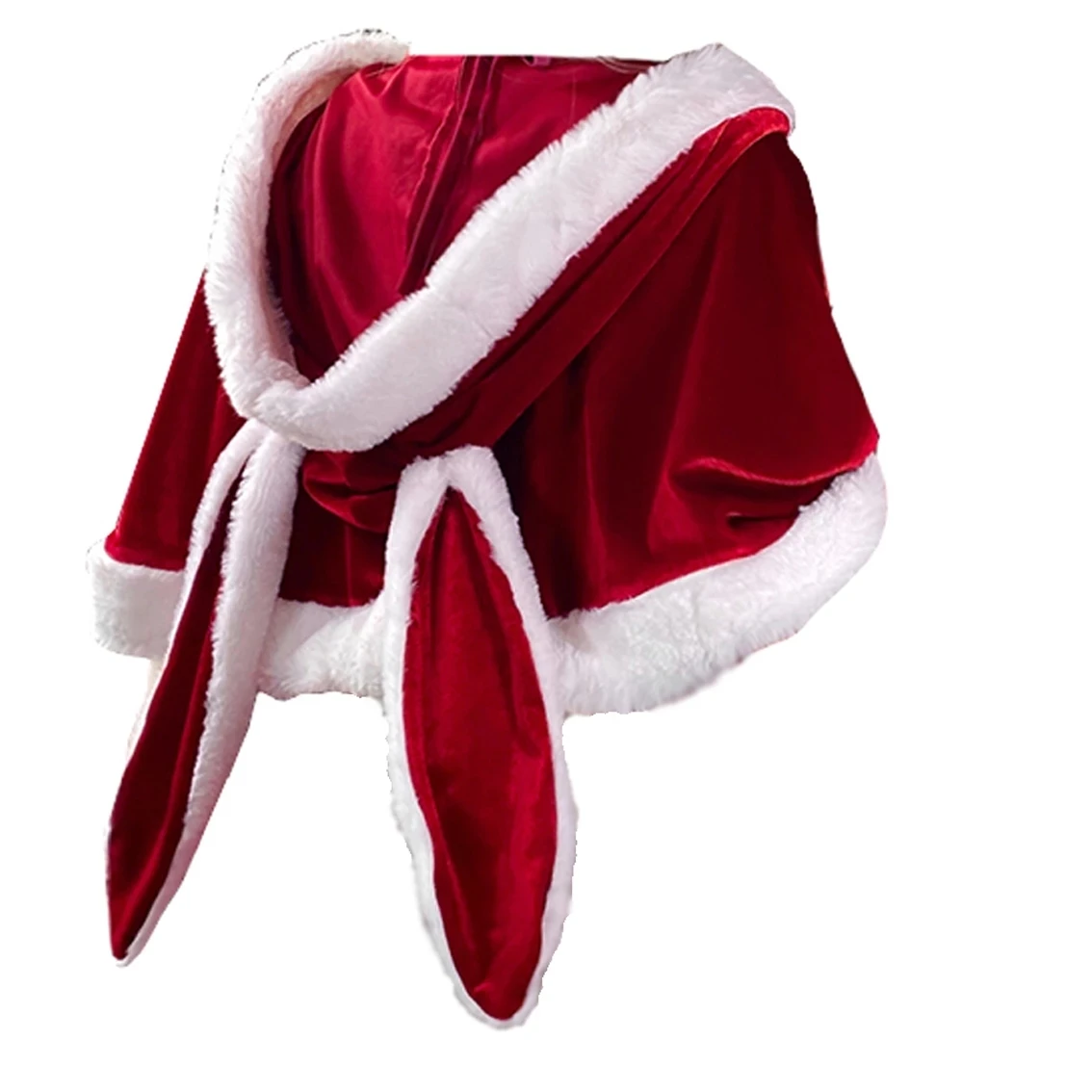 2024 Women Christmas Xmas Lady Santa Claus Cosplay Costume Winter Bunny Girl Cape Cloak Outfits