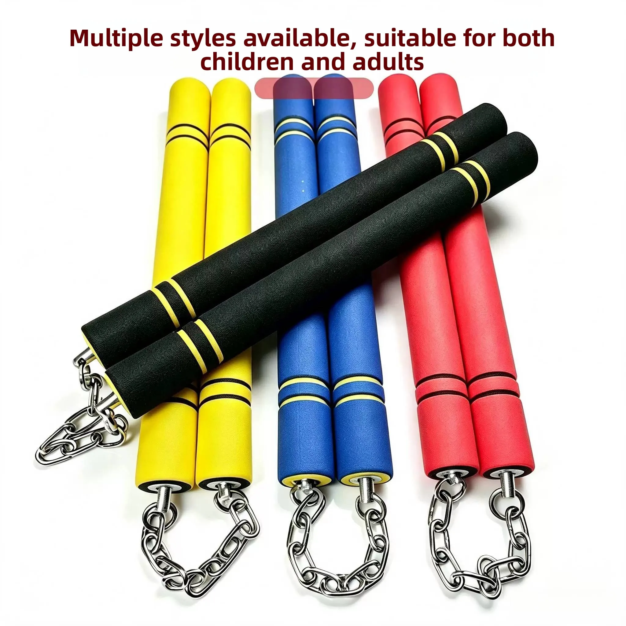 Stainless Steel Foam Nunchaku for Beginners And Adults Martial Arts Training Performance Teaching Double Staff Toys